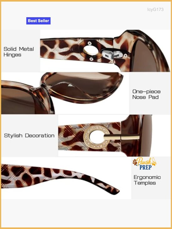Oversized Rectangle Polarized Sunglasses UV Protection Rhinestone main image 4